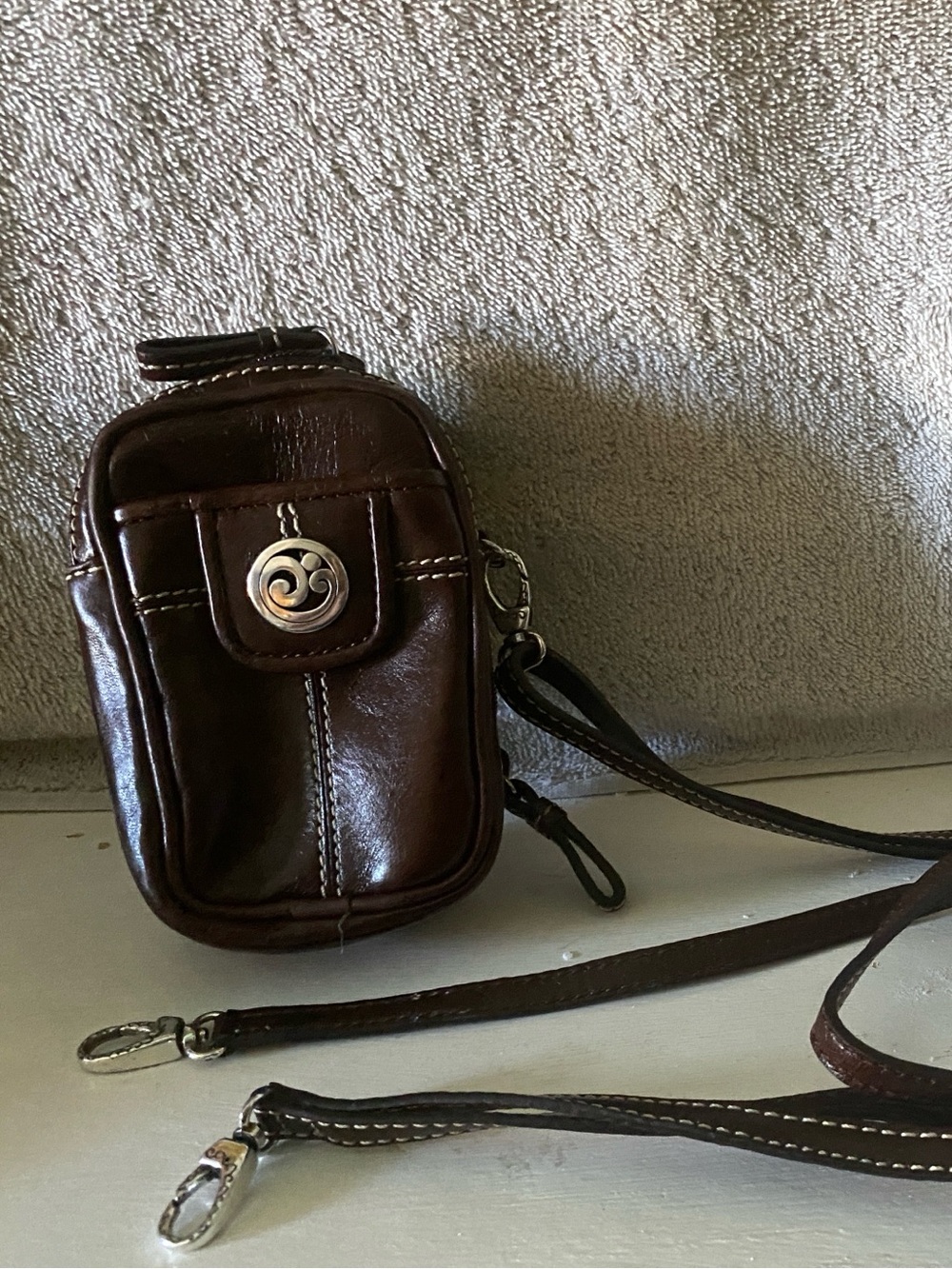 Leather Crossbody- Brown